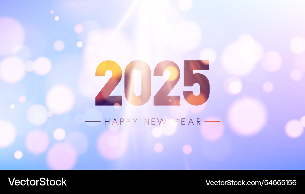 Elegant 2025 new year with soft bokeh background Elegant 2025 new year with soft bokeh background vector image