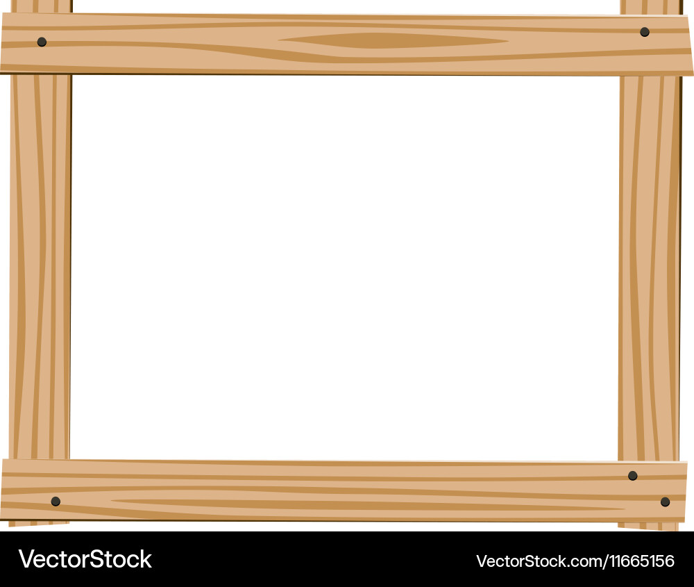 Empty wooden frame Royalty Free Vector Image - VectorStock