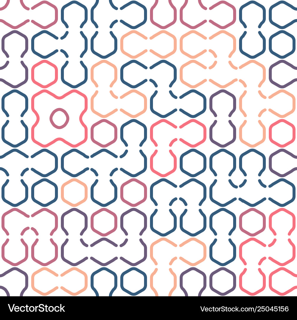 Geometric colored hexagon forms seamless pattern Geometric colored hexagon forms seamless pattern Vector Image