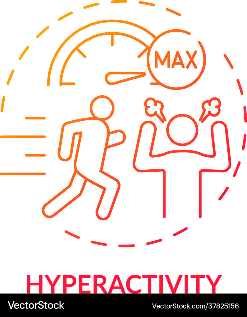 Hyperactivity red gradient concept icon Hyperactivity red gradient concept icon vector image