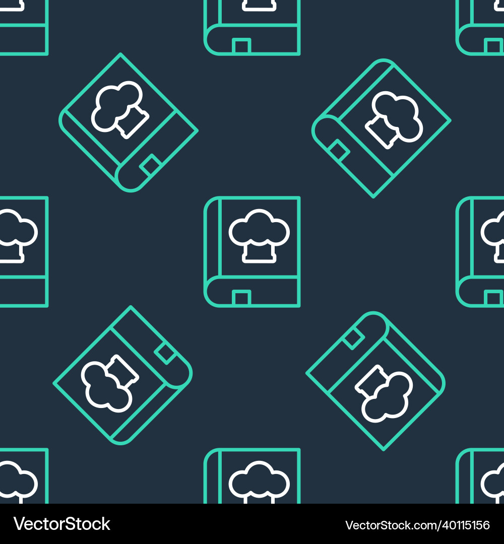 Line cookbook icon isolated seamless pattern Line cookbook icon isolated seamless pattern vector image
