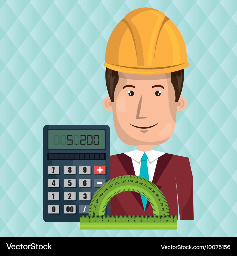 Man architecture calculator rule Vector Image