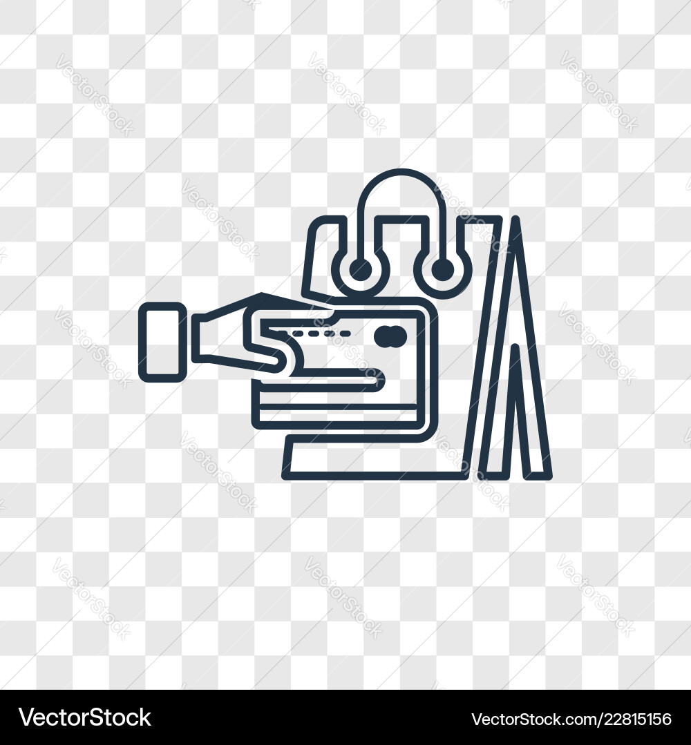 On linear icon isolated transparent background On linear icon isolated transparent background Vector Image