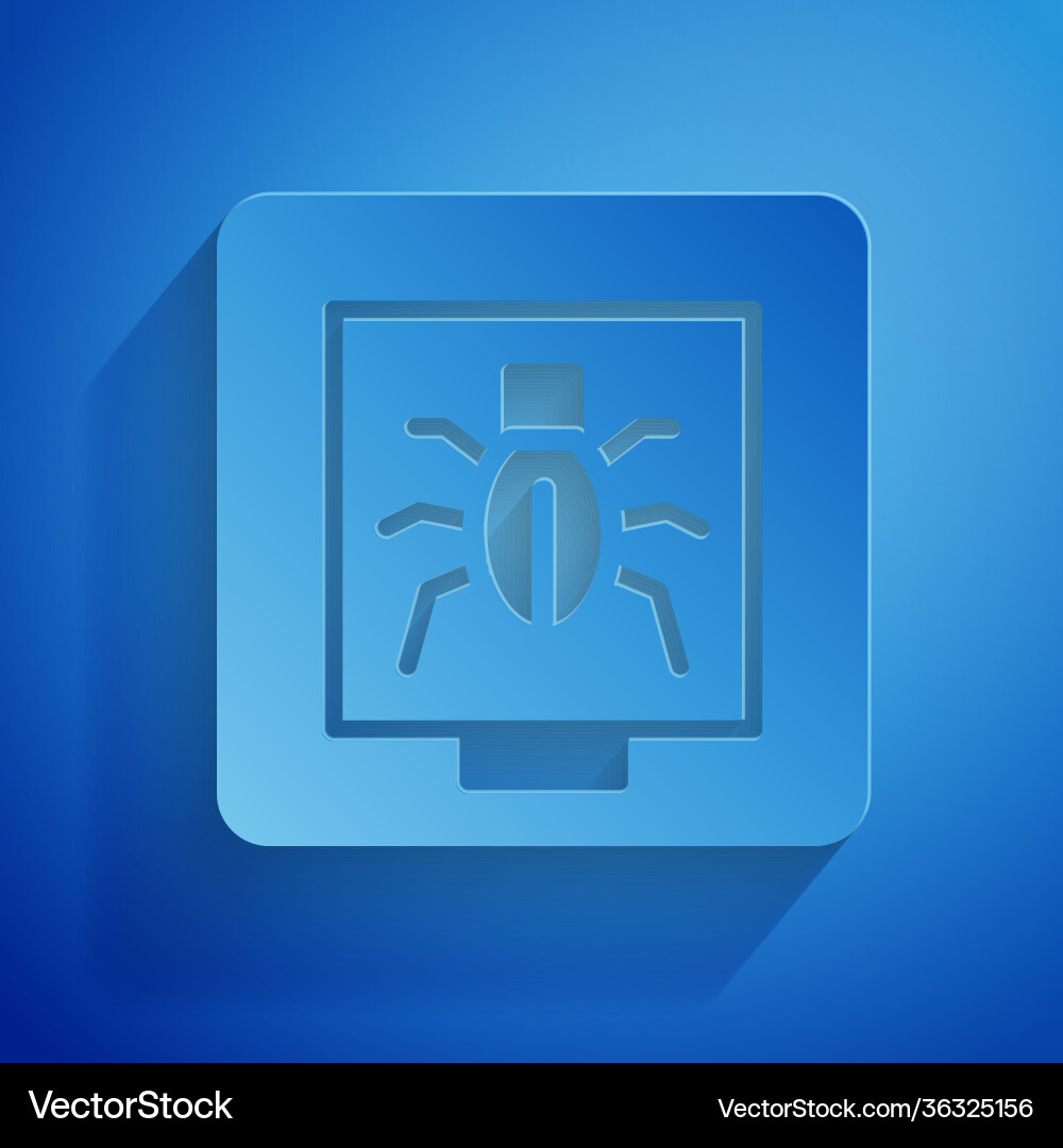 Papier schneiden Insekten in Rahmen Icon Vektorbild