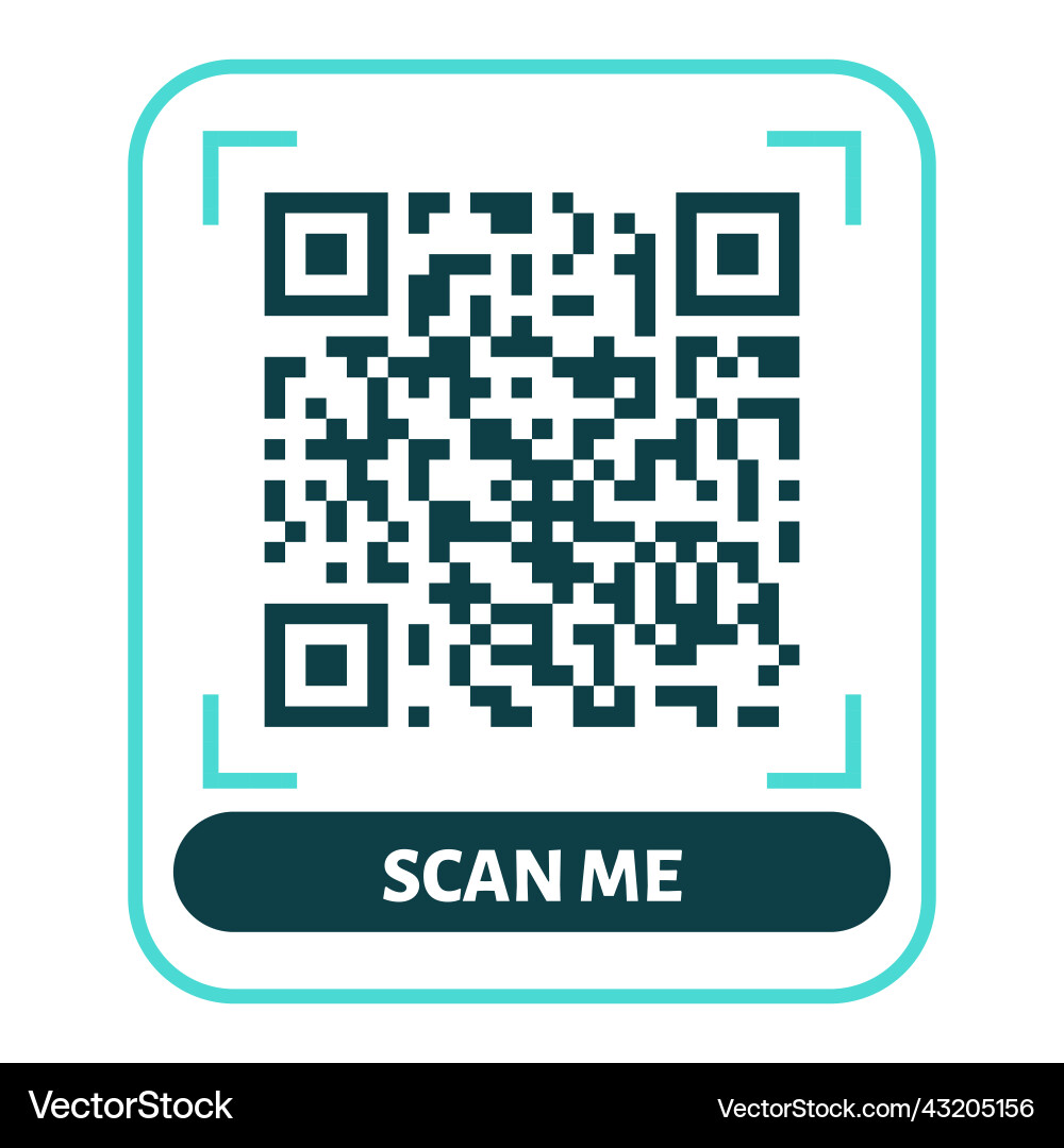 Scan me qr code design for payment text Vector Image