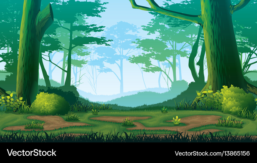 Seamless background with forest Royalty Free Vector Image