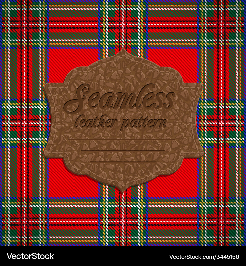 Seamless tartan pattern and label with Vector Image