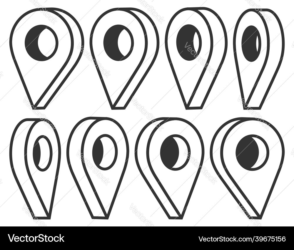 Set of map pointer location symbols web Vector Image