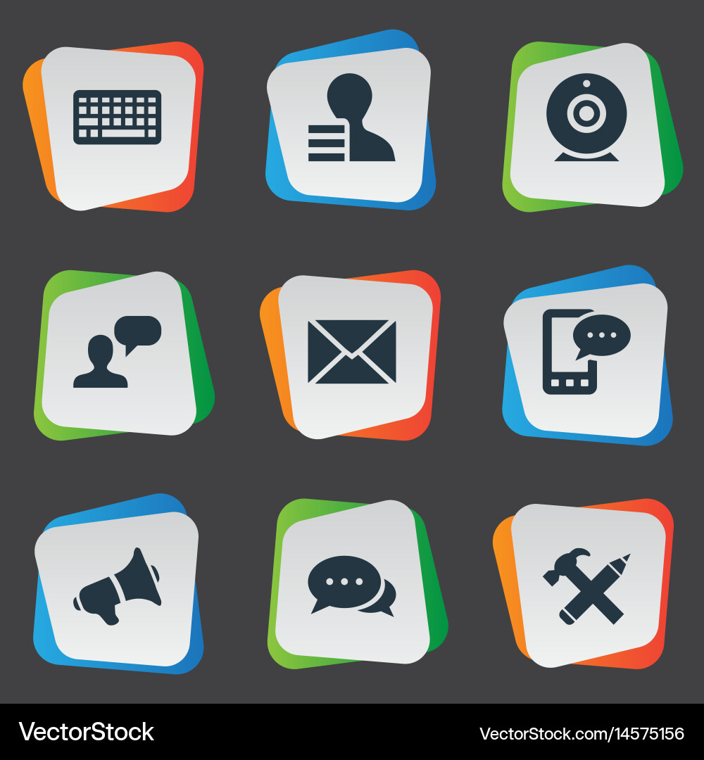 Set of simple user icons vector image