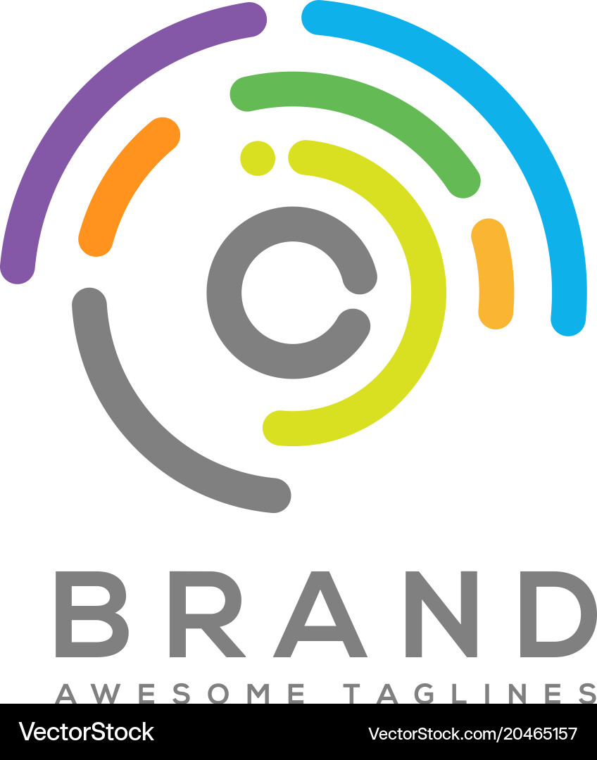 Abstract technology circles logo Royalty Free Vector Image