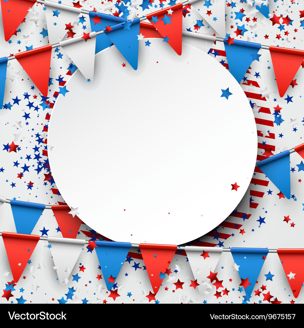 Background with flags and stars Vector Image