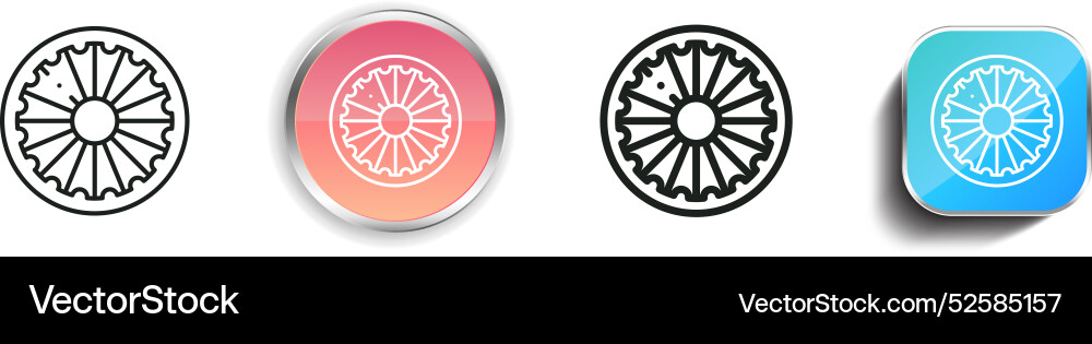Chakra icon thin linear regular and button style Chakra icon thin linear regular and button style vector image