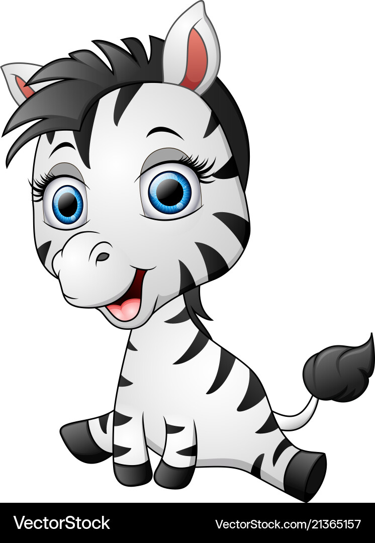 Cute Cartoon Zebra Vector Image