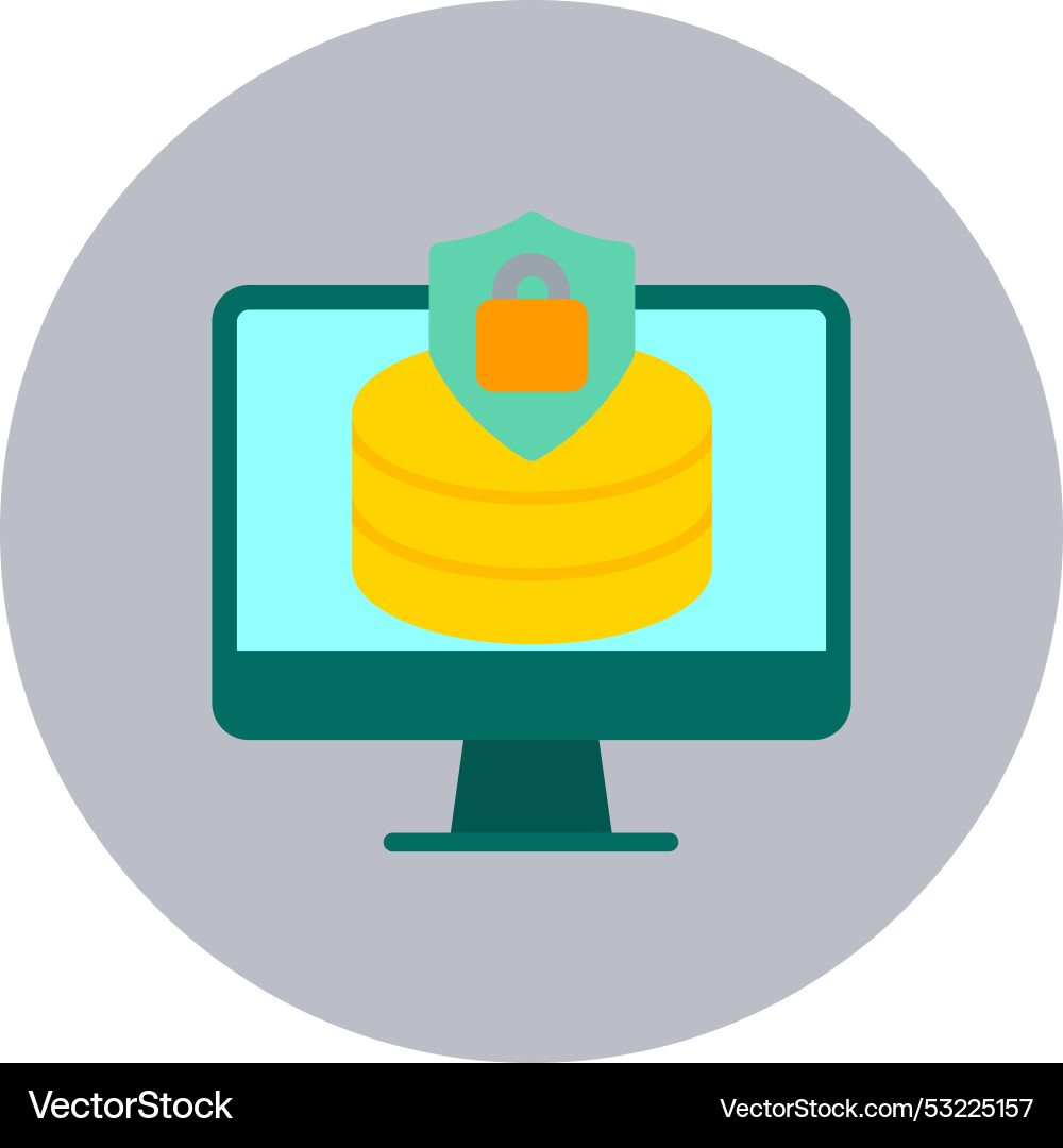 Database flat circle icon Vector Image