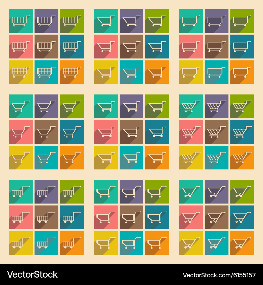Flat with shadow concept and mobile application vector image