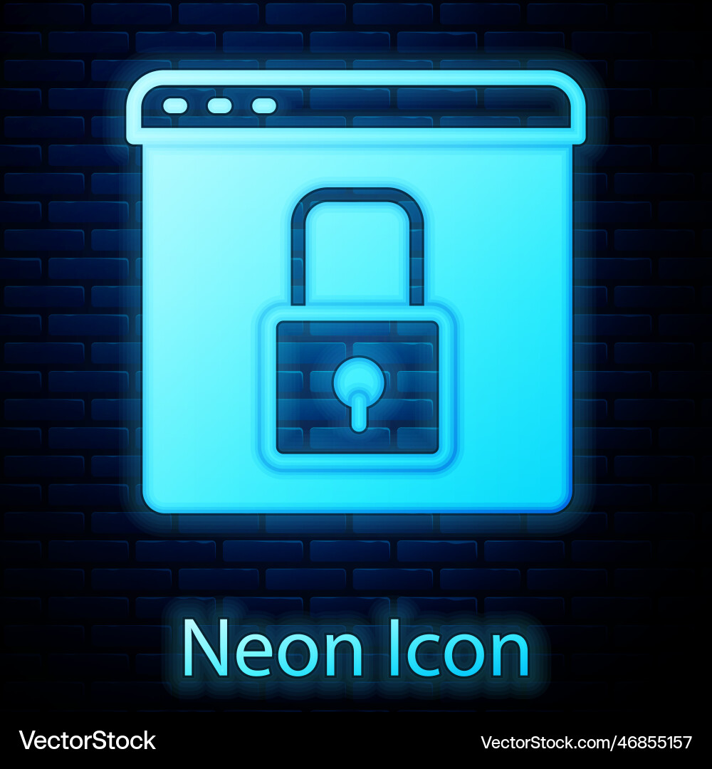 Glowing neon secure your site with https ssl icon Vector Image