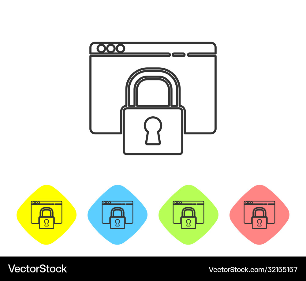 Grey line secure your site with https ssl icon Vector Image