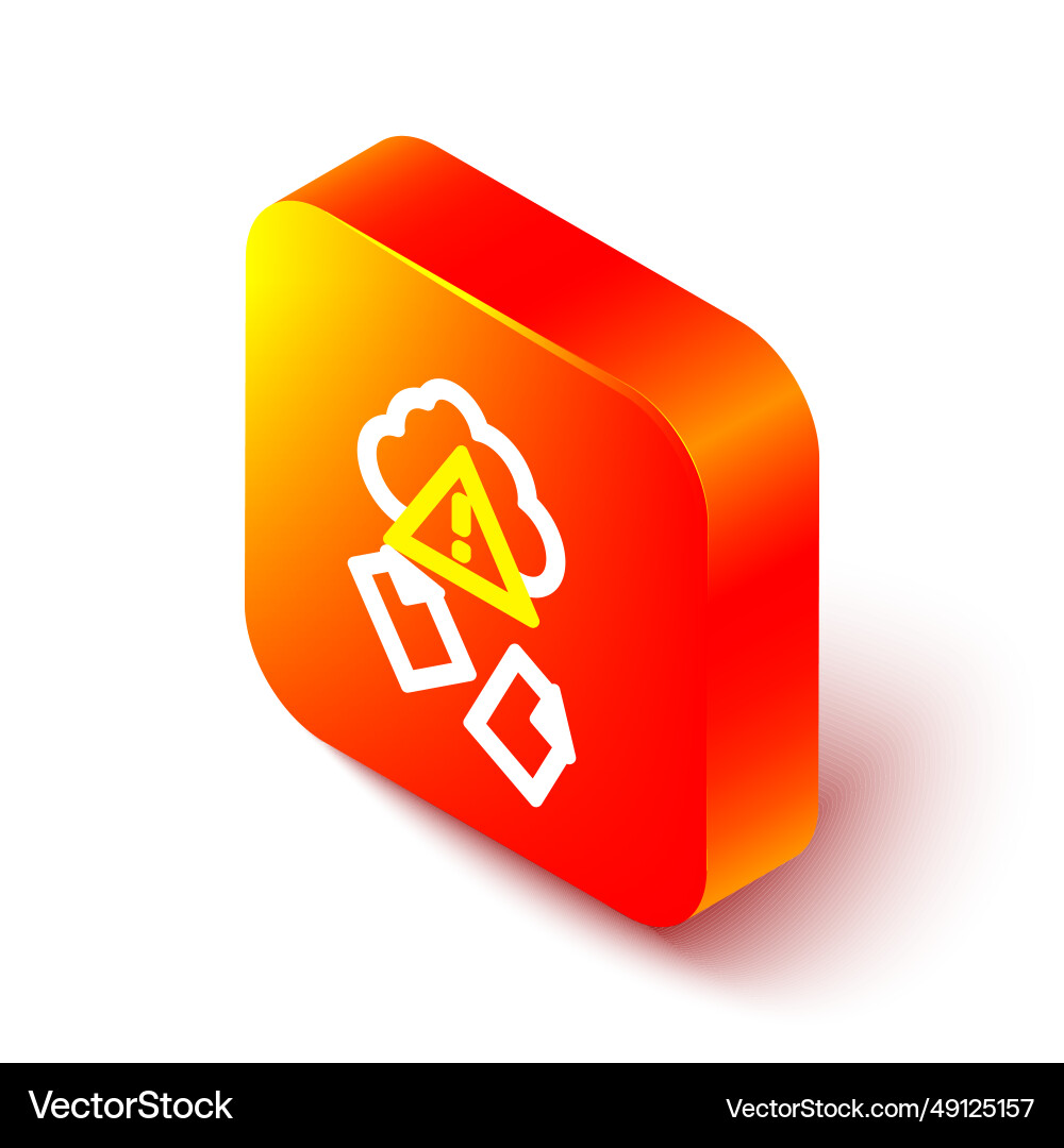 Isometric line cloud hacking icon isolated Isometric line cloud hacking icon isolated vector image