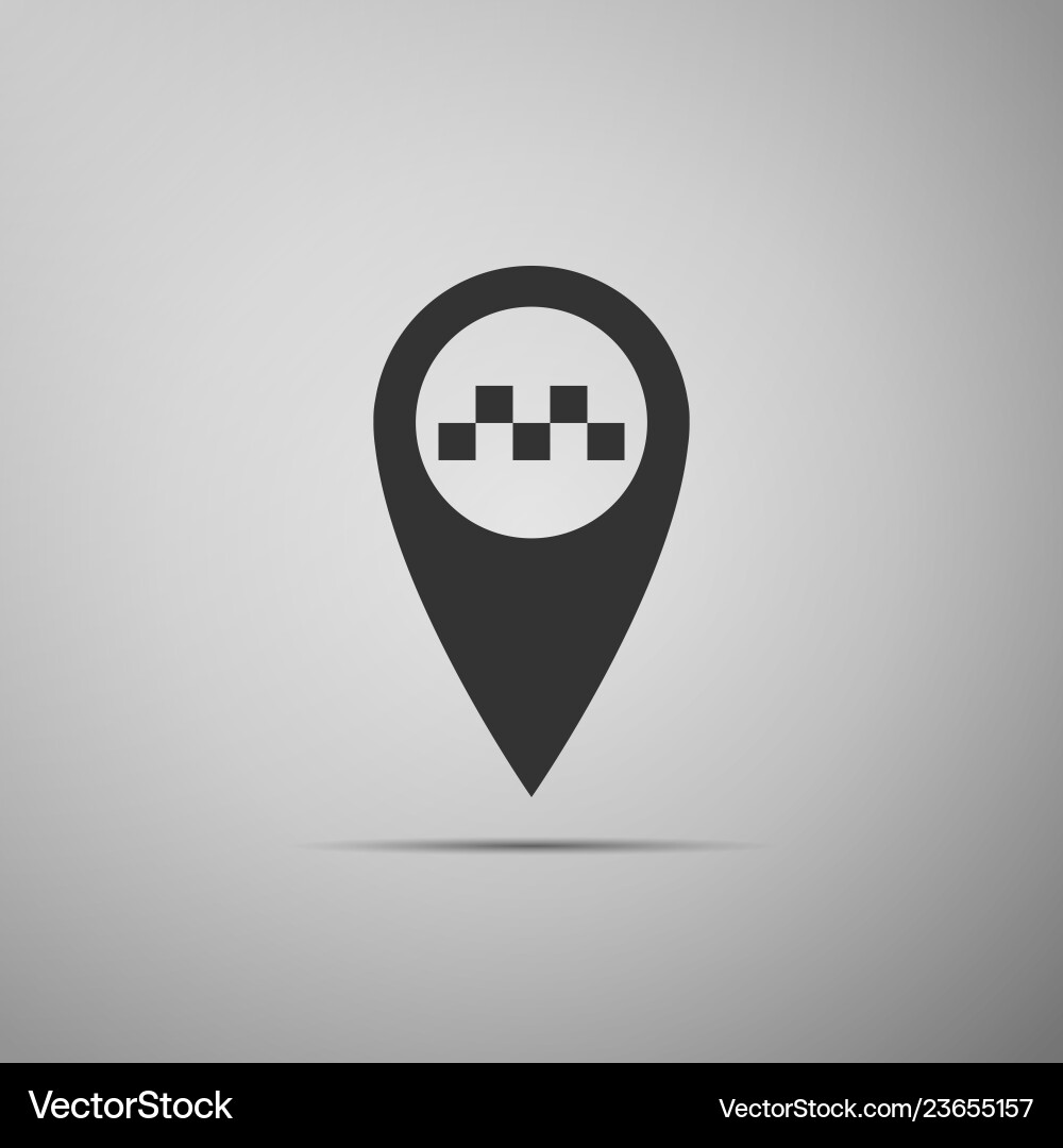 Map pointer with taxi icon isolated Map pointer with taxi icon isolated Vector Image