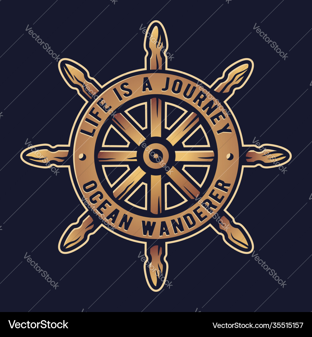 Marine alte Vintage Helm Logo nautisches Meer Emblem vektorbild