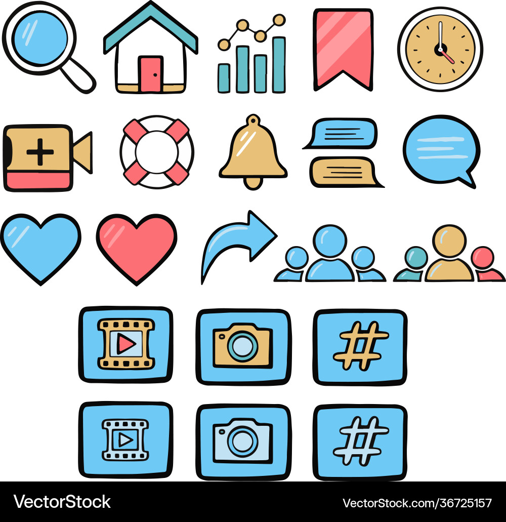 Set web icons flat design vector image