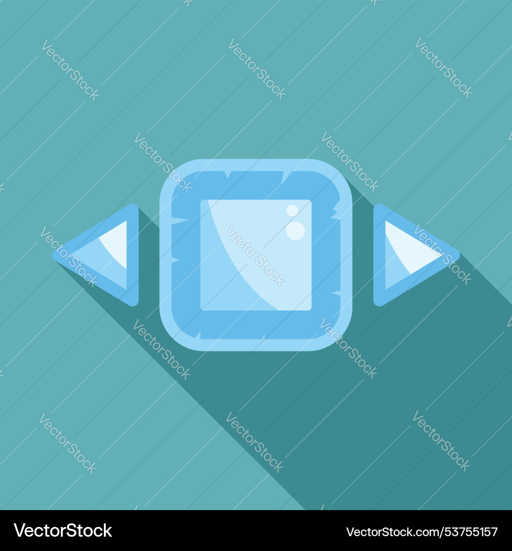 Simple square button with arrows showing left Simple square button with arrows showing left Vector Image