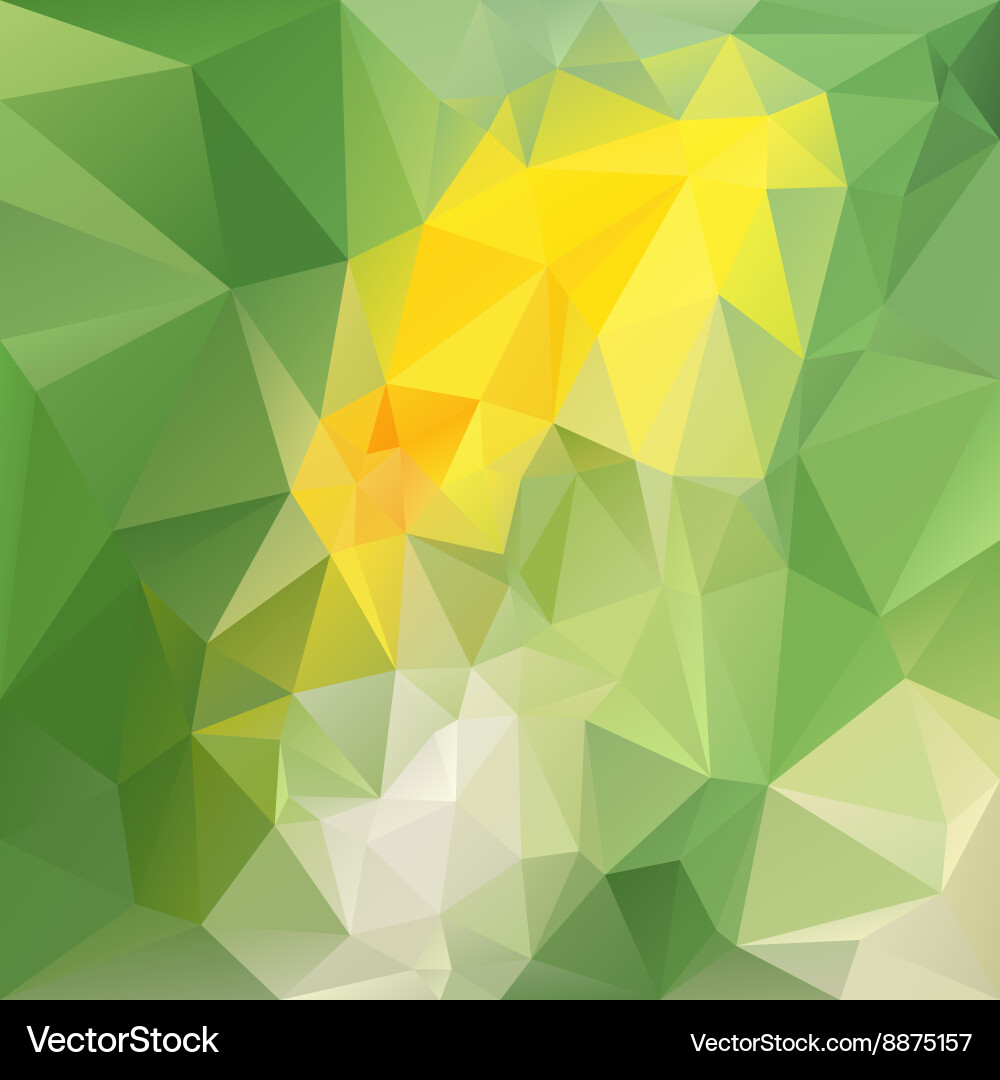 Spring green yellow abstract polygon triangular vector image