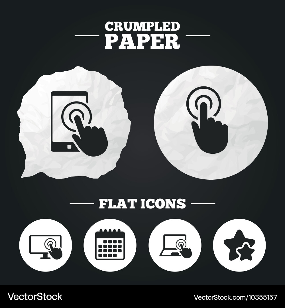 Touch screen smartphone hand pointer symbols Vector Image