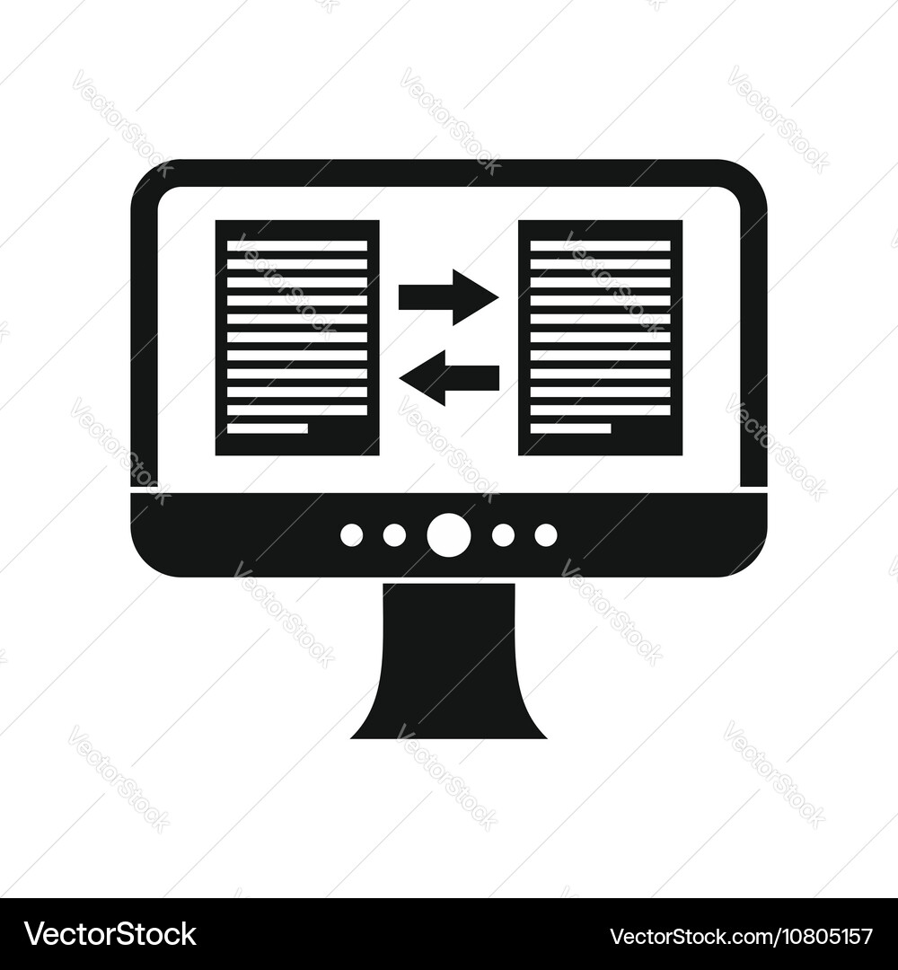 Translator app on the screen of computer icon Vector Image