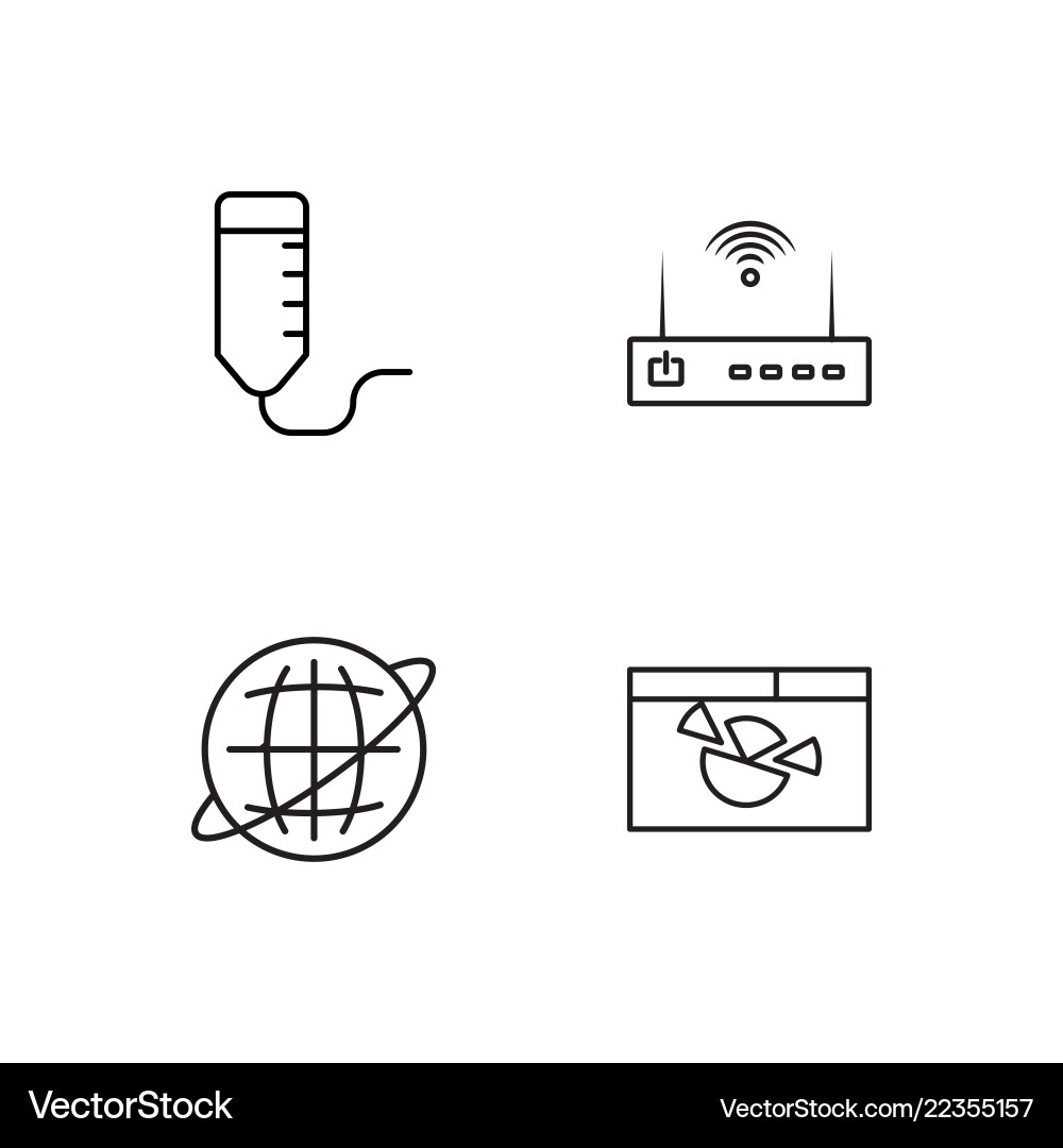 Web simple outlined icons set vector image