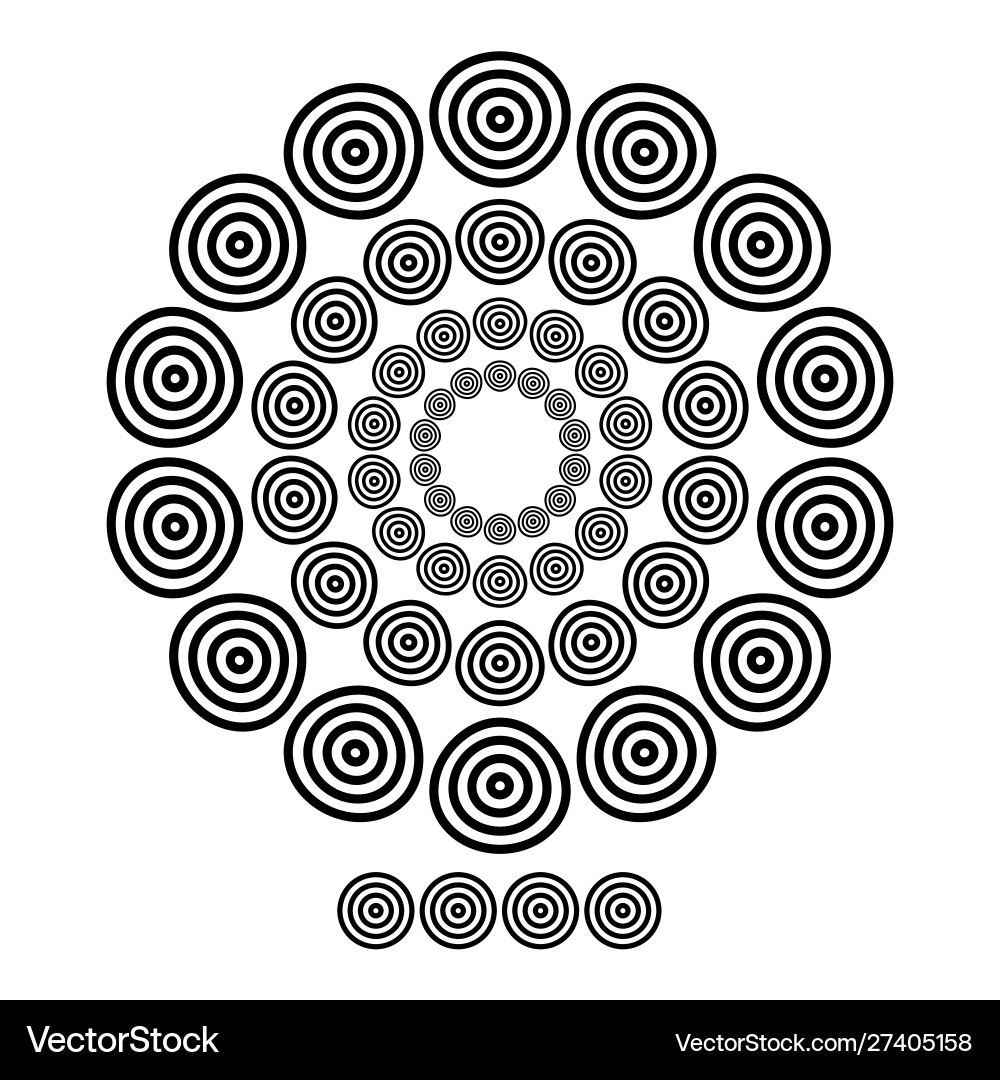 Brushs patterns in a circle line black shape vector image