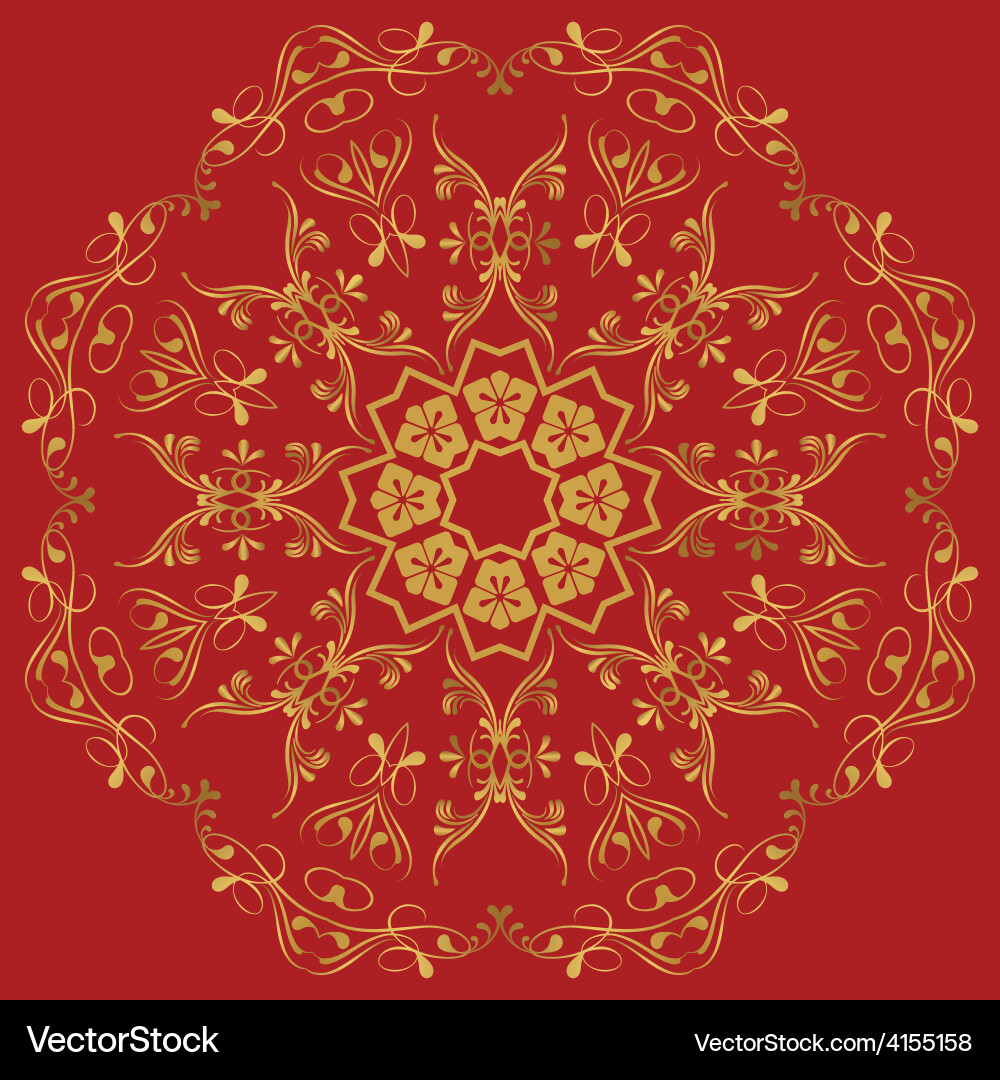 Circular abstract pattern in arabic style set Vector Image