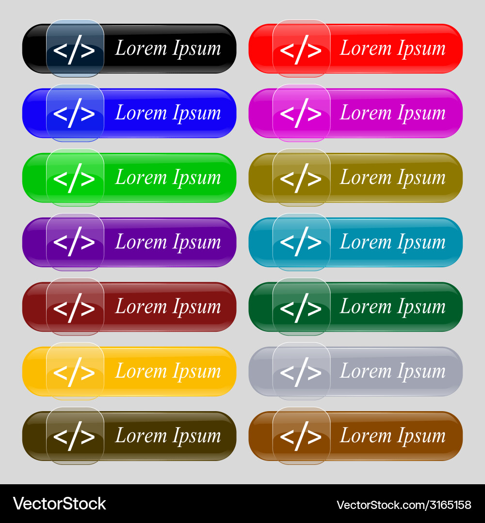 Code sign icon programming language symbol set Vector Image