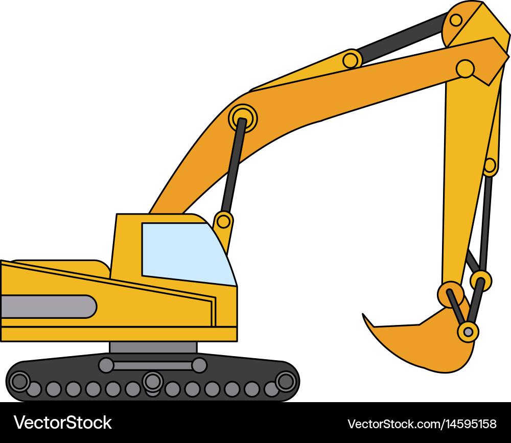 Color image cartoon construction heavy machine – Royalty-Free Vector |  VectorStock, image size:1000x867
