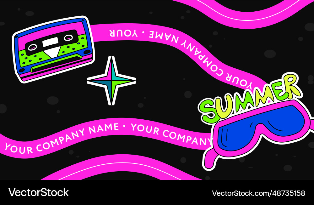 Colorful company card with name and abstract print Colorful company card with name and abstract print vector image