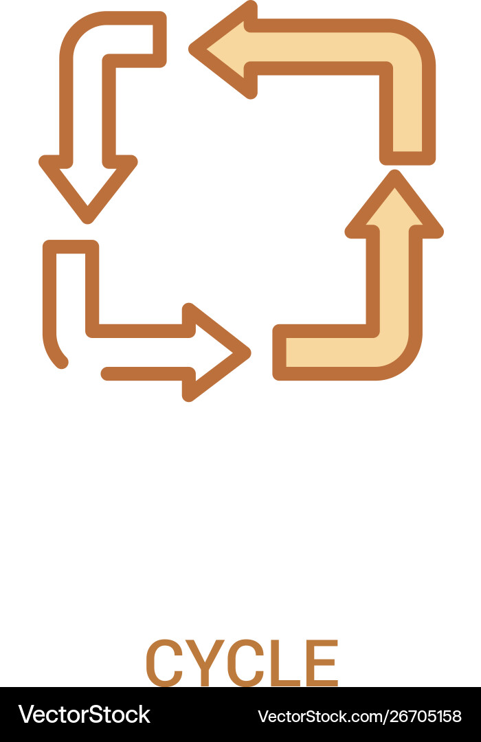 Cycle concept 2 colored icon simple line element Vector Image
