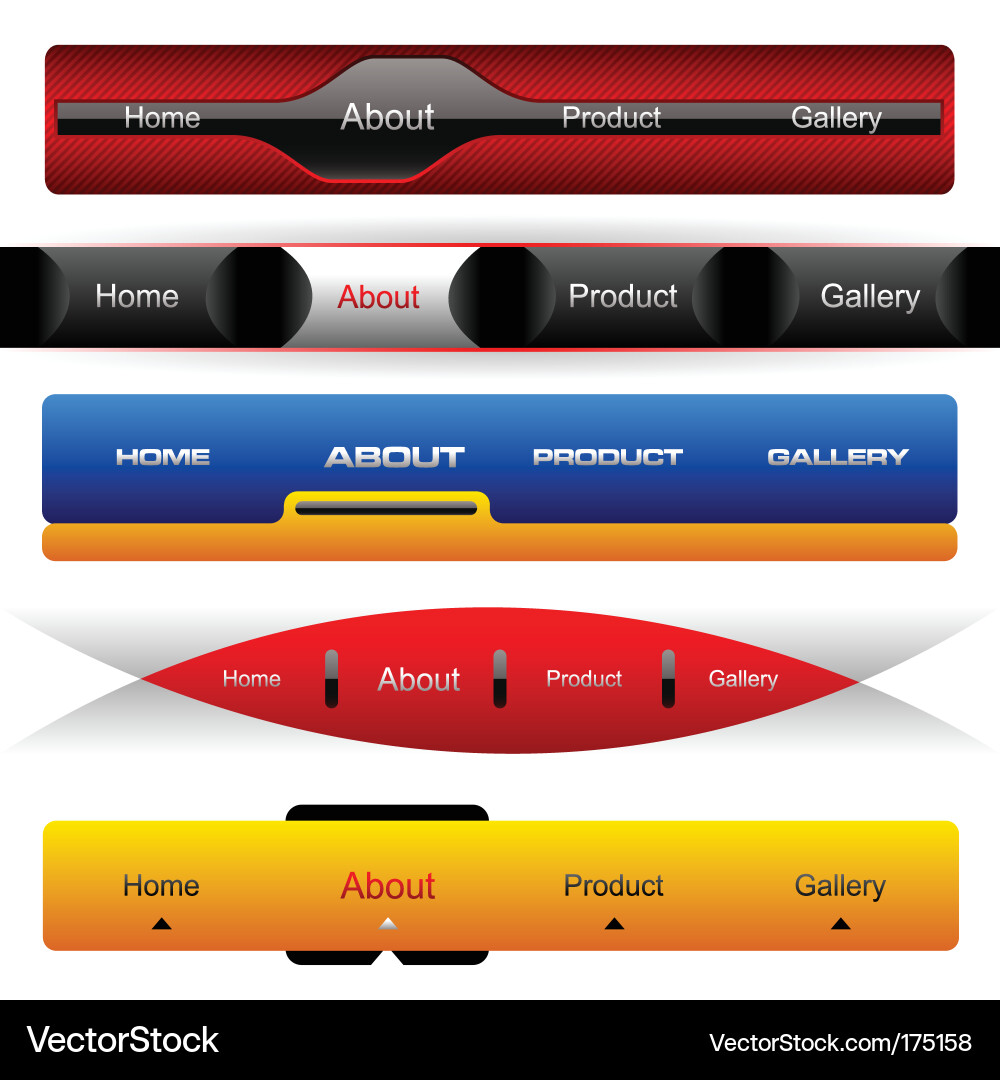 Editable website buttons Vector Image