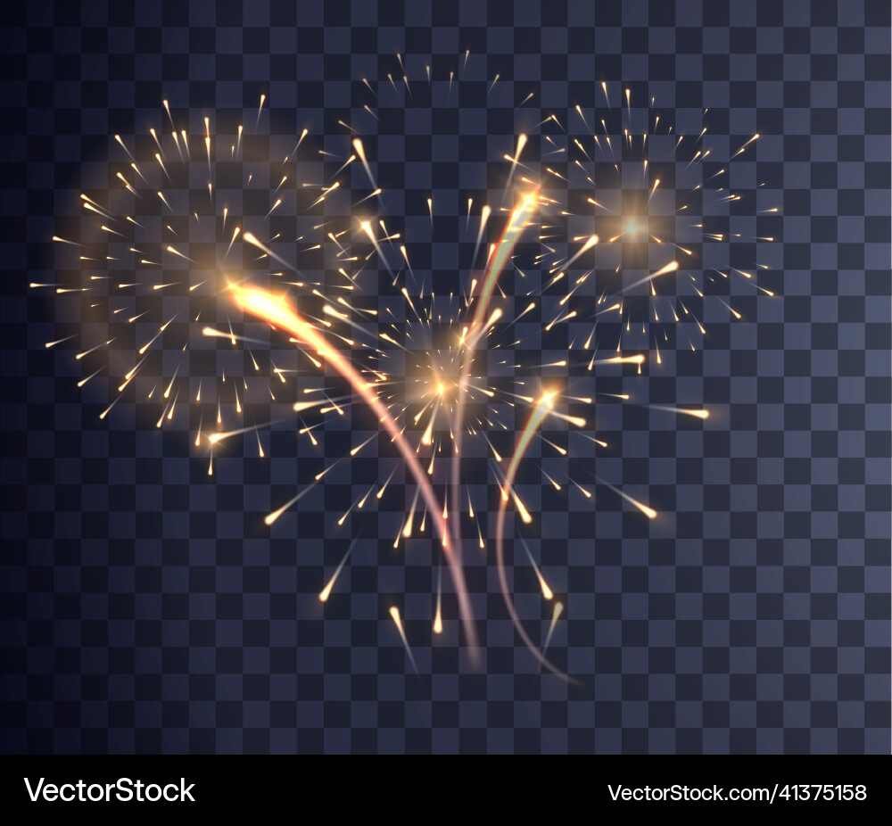 Fireworks explosion on transparent background Fireworks explosion on transparent background vector image