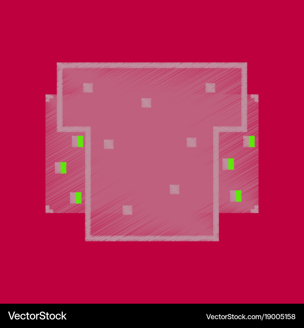 Flat shading style icon pixel burger Vector Image
