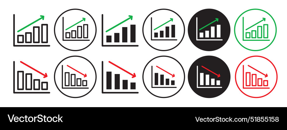Graph icon set collection for web Graph icon set collection for web Vector Image