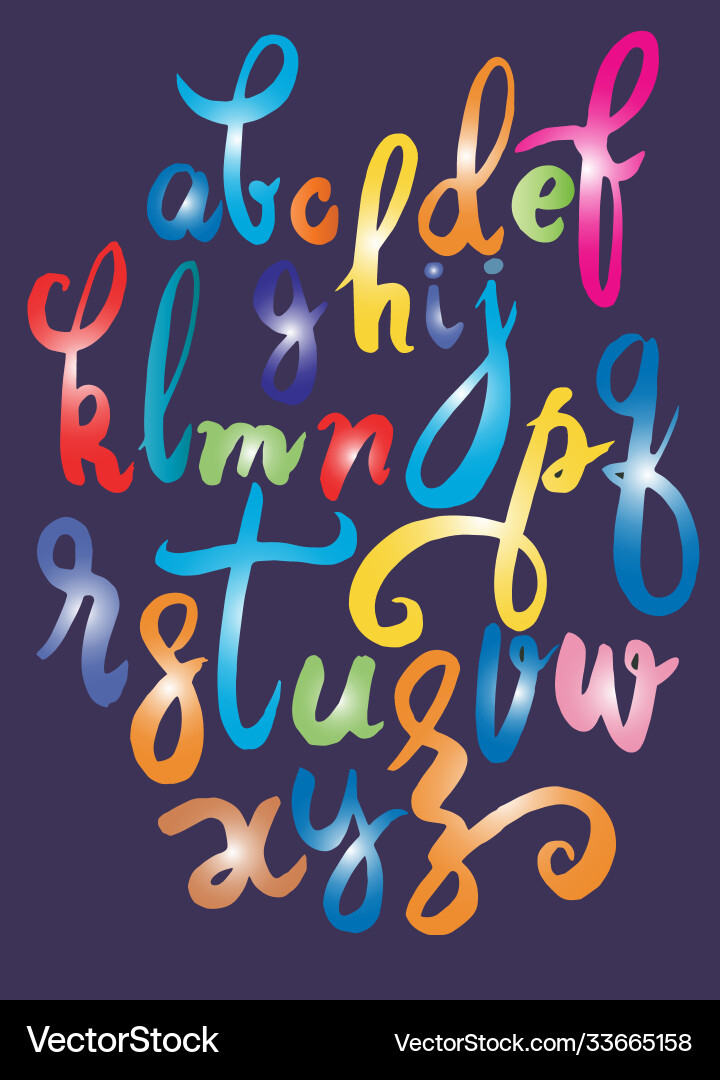 Handwritten brush script letters isolated Handwritten brush script letters isolated vector image