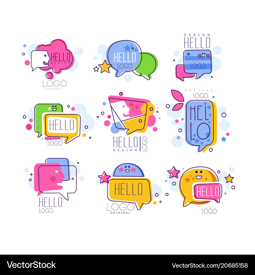 Hello Badge & Message Set vector image