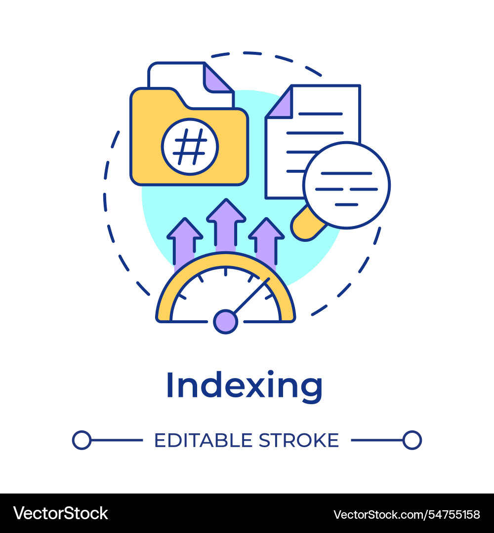 Indexing multi color concept icon Indexing multi color concept icon vector image