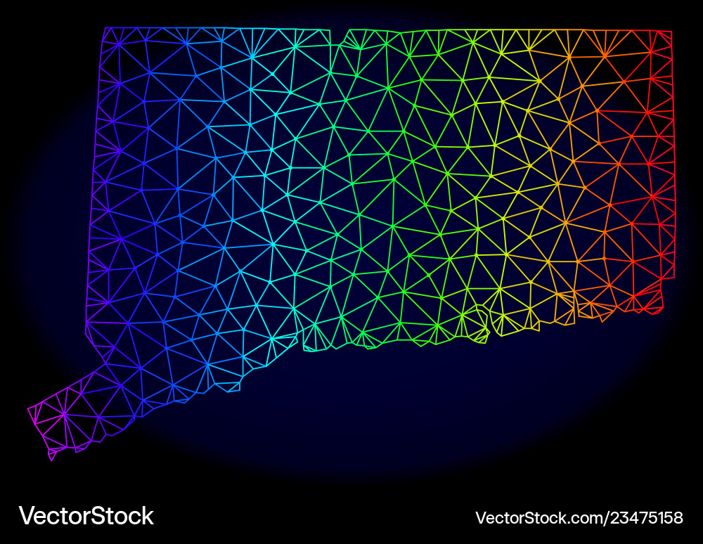 Polygonal network spectrum mesh map Vector Image