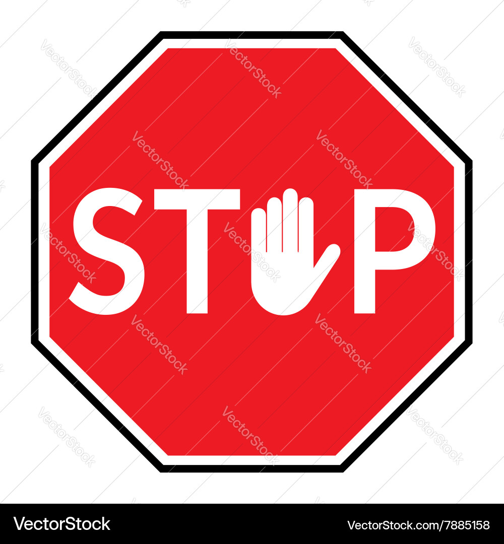 Red Stop Sign on White Background vector image