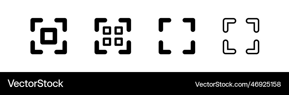 Scan-Icon-Set oder qr-Code und Daten-Scannen Vektorbild
