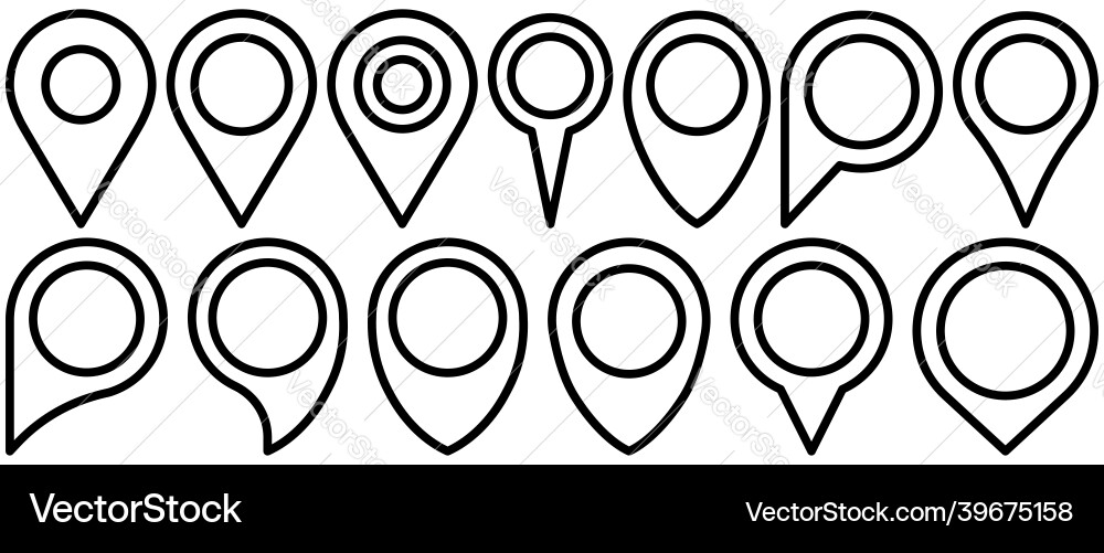 Set of map pointer location symbols web Vector Image