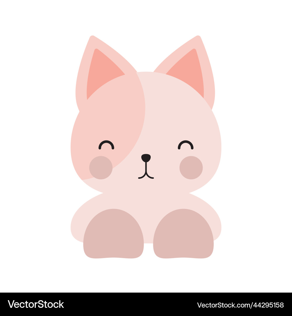 Simple or solid cat doll with front view vector image