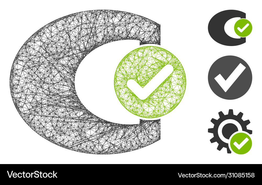Standard check polygonal web mesh Vector Image