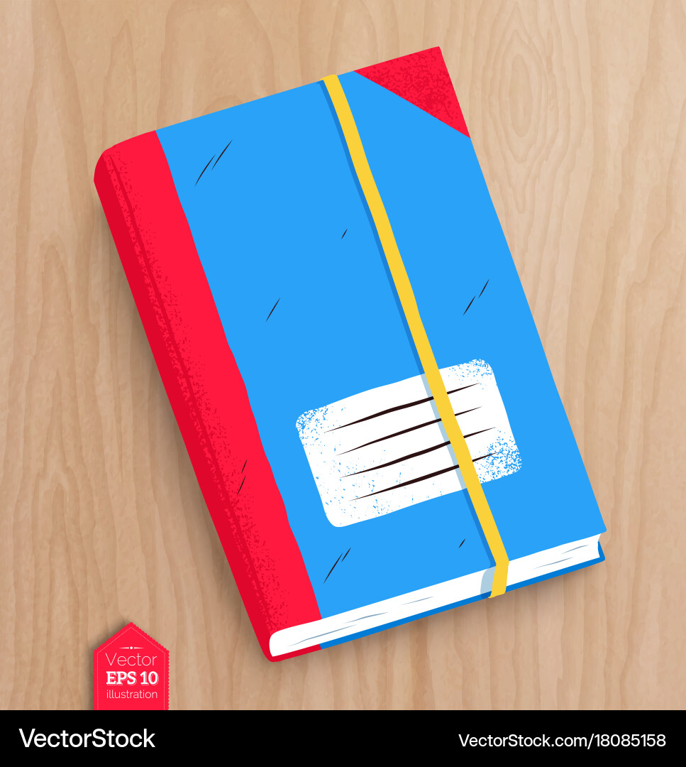 Top view of closed notebook Vector Image
